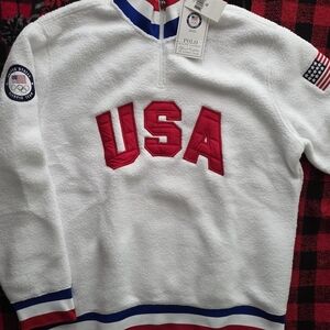 Polo by Ralph Lauren Men's White USA Sweater